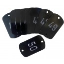 SPECIAL LIMITED OFFER Engraved Numbered (both sides) 1-100 Black Aluminium (2 holes), 50x30mm