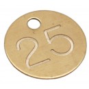 25mm Deep Engraved Numbered Tag, Brass