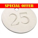 SPECIAL OFFER 1-100, 25mm Etched Nickel Plated Brass Tag (PRICED PER 100 TAGS)
