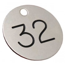 32mm Engraved Nickel Plated Brass Disc, Black Filled