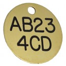 Fleet Car / Truck Registration ID Disc, Brass Black Filled, 32mm