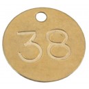 38mm Deep Engraved Numbered Tag, Brass