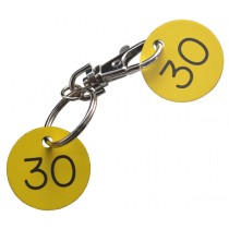 Cloakroom Tags, 30mm, Pair with Clips