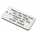 White with black text & number tag, 75mm x 40mm