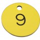 30mm Plastic engraved numbered key tag, yellow / black